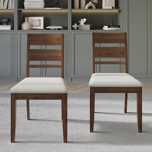 Winston Porter Ocossio Linen Ladder Back Side Chair Wayfair